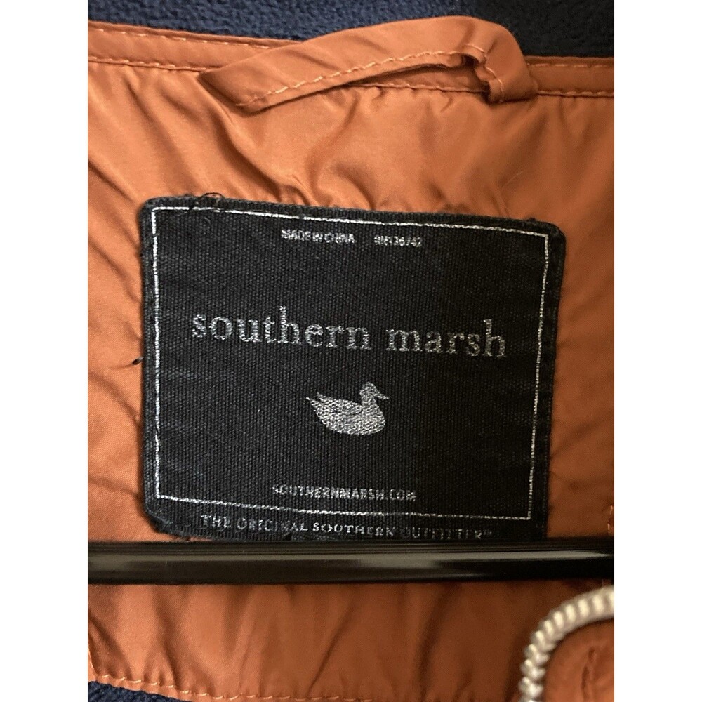 Southern Marsh men's orange red full zip vest embroidered logo size L - Picture 11 of 16